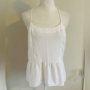 Calvin Klein White Peplum Blouse